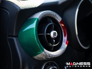 Alfa Romeo Stelvio Interior Air Vent Cover Trim Kit - Carbon Fiber - Front Only - set of 2 - Italian Theme - Feroce Carbon Alfa Romeo Stelvio Interior Air Vent Cover Trim Kit - Carbon Fiber - Front Only - set of 2 - Italian Theme - Feroce Carbon